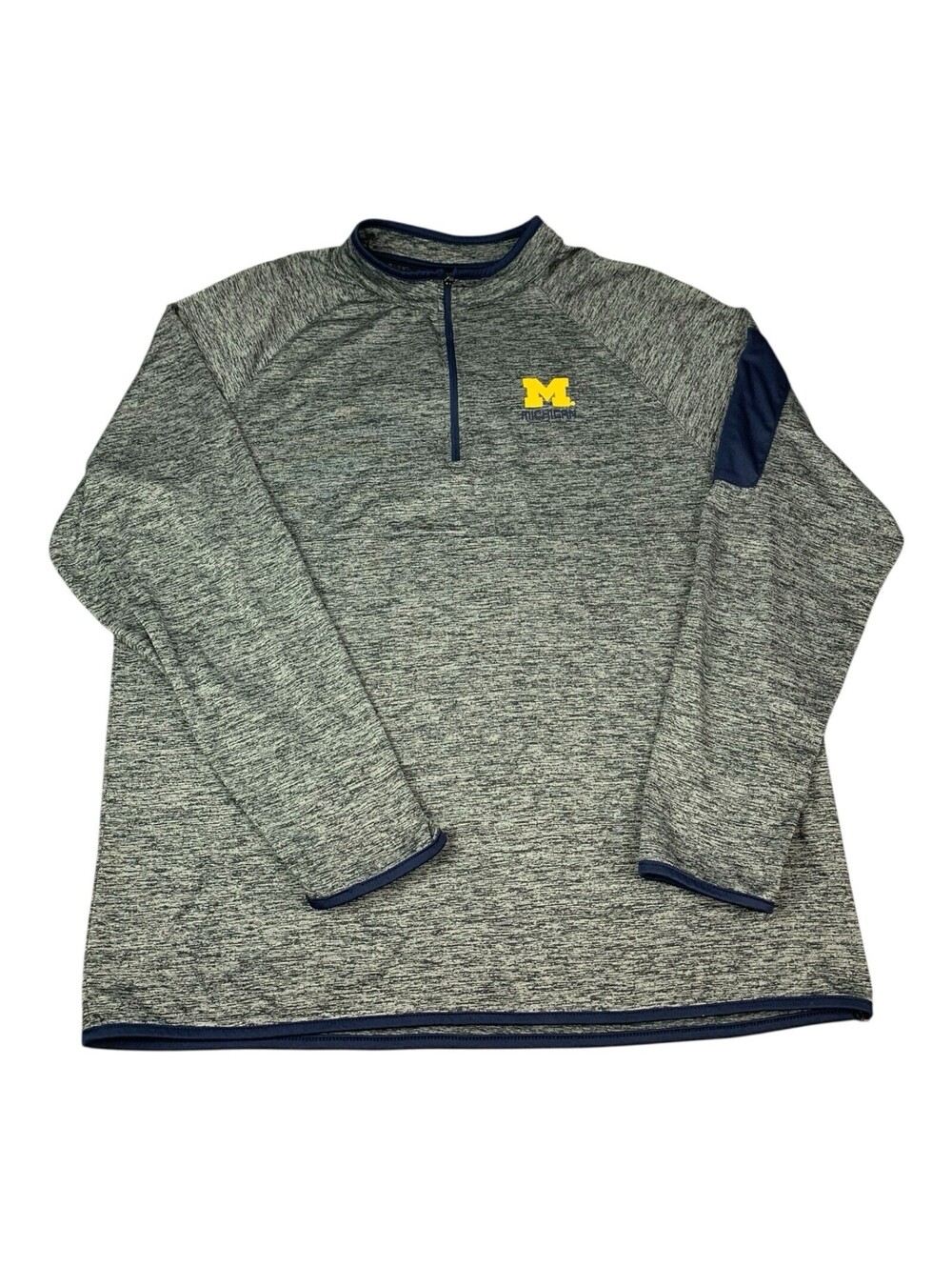 Michigan Wolverines Gray 1/4 Zip Pullover, Colosseum, Men’s Size Large